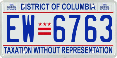 DC license plate EW6763
