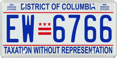 DC license plate EW6766