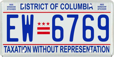 DC license plate EW6769