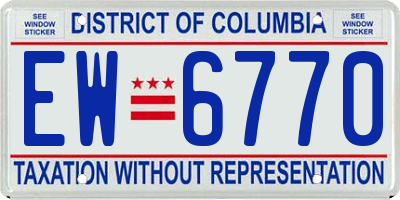 DC license plate EW6770