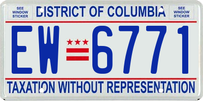 DC license plate EW6771