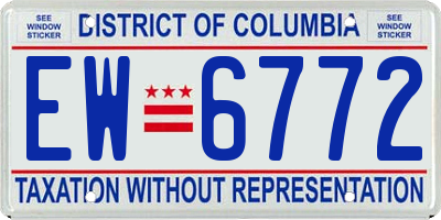 DC license plate EW6772