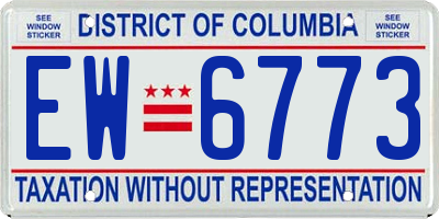 DC license plate EW6773