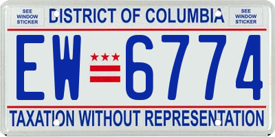 DC license plate EW6774