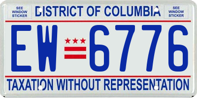 DC license plate EW6776