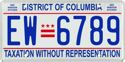 DC license plate EW6789