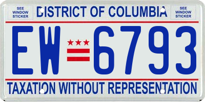 DC license plate EW6793