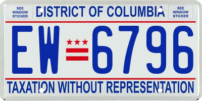 DC license plate EW6796