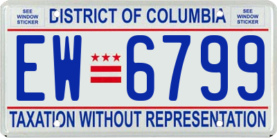 DC license plate EW6799