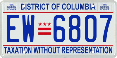 DC license plate EW6807