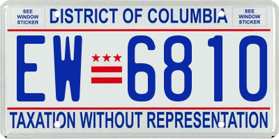 DC license plate EW6810