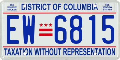 DC license plate EW6815