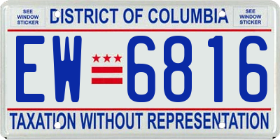 DC license plate EW6816