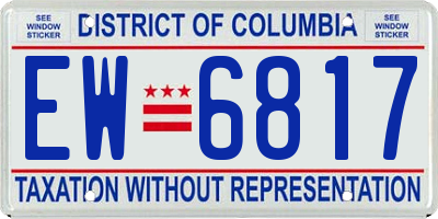 DC license plate EW6817