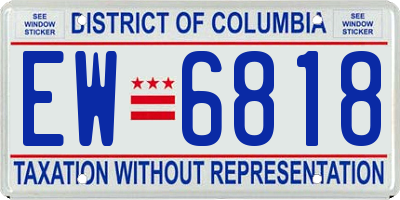 DC license plate EW6818