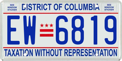 DC license plate EW6819