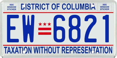 DC license plate EW6821