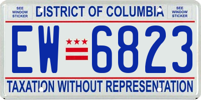 DC license plate EW6823