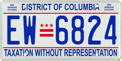 DC license plate EW6824