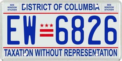 DC license plate EW6826