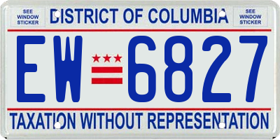 DC license plate EW6827
