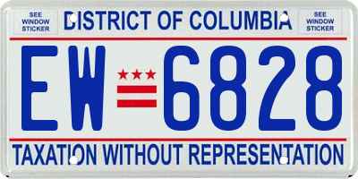 DC license plate EW6828