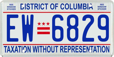 DC license plate EW6829