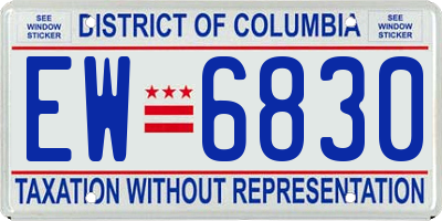 DC license plate EW6830