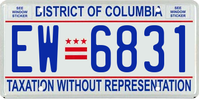 DC license plate EW6831