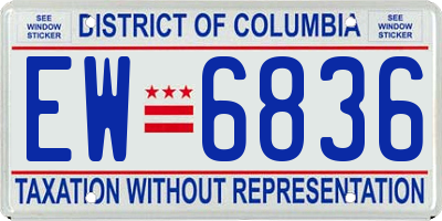 DC license plate EW6836