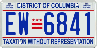 DC license plate EW6841