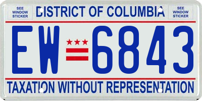 DC license plate EW6843