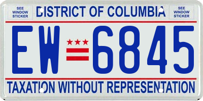 DC license plate EW6845