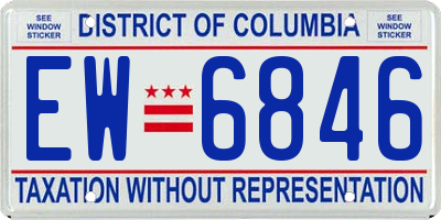 DC license plate EW6846