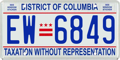 DC license plate EW6849