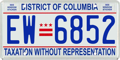 DC license plate EW6852