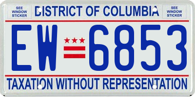 DC license plate EW6853