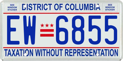 DC license plate EW6855