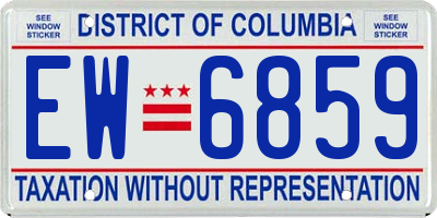 DC license plate EW6859