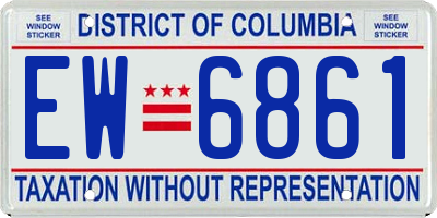 DC license plate EW6861