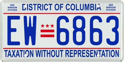 DC license plate EW6863