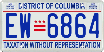 DC license plate EW6864
