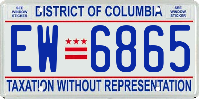 DC license plate EW6865