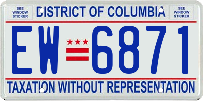 DC license plate EW6871