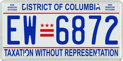 DC license plate EW6872