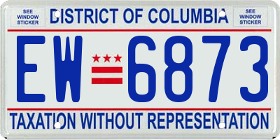 DC license plate EW6873