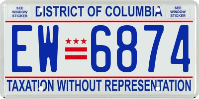 DC license plate EW6874