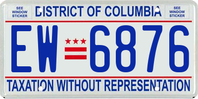 DC license plate EW6876