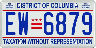 DC license plate EW6879