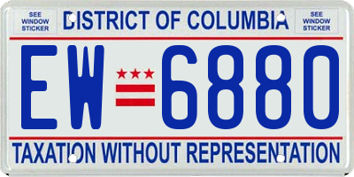 DC license plate EW6880